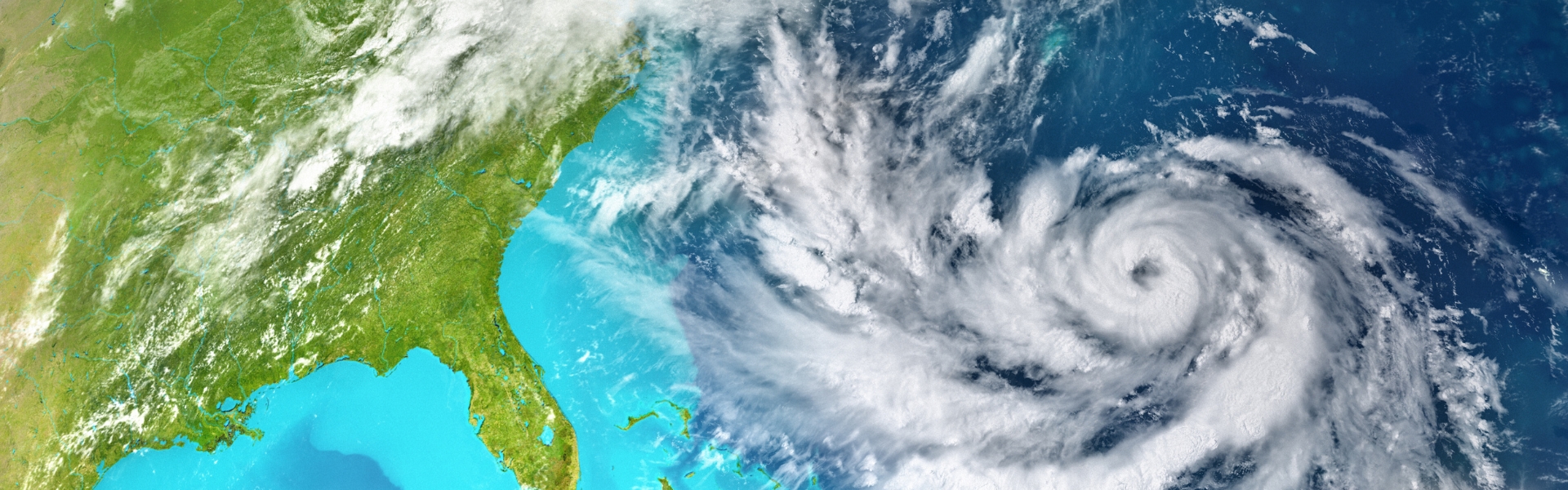 Satellite Image of Hurricane Hitting the United States